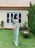Sexy Seaside Holiday One Shoulder Pleated Lace Niche French Maxi Dress Women Dress Summer Dating Dress HZ0319