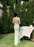 Sexy Seaside Holiday One Shoulder Pleated Lace Niche French Maxi Dress Women Dress Summer Dating Dress HZ0319