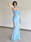Sexy Sweetheart Neckline Cross Pleated Tulle Long Skirt Women Summer Dress Vacation Dating Dress HZ0319