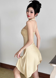 Sexy A Line Halter Short Minimalist Skirt Summer Dress Women Dress HZ0319
