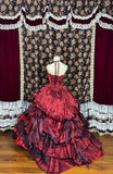 Gorgeous Strapless Flower Crystal Pleated Tiered Ball Gown Birthday Quinceanera Dress Prom Dress Evening Dress HZ0319