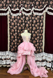 Cute Strapless Crystal Beaded Sequins Pleated Tiered Hi-lo Homecoming Dress Quinceanera Dress Birthday Prom Dress HZ0319