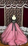Elegant Black Pink Embroidered Rhinstone Ball Gown Quinceanera Dress Prom Dress Evening Dress HZ0319