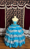 Shiny Sweetheart Neckline Crystal Tiered Flouncing Ball Gown Prom Dress Evening Dress Birthday Party Dress HZ0319