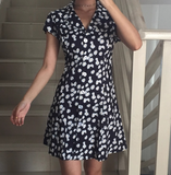 Versatile Button Flower Casual Skirt Women Summer Dress Vacation Date Dress HZ0319