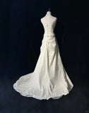 Elegant A Line Strapless Lace Floor Length Prom Dress Wedding Dress Evening Dress Party Dress HZ0319