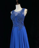 Gorgeous Crew Neck Beading Sequins Pleated Prom Dress Evening Dress Party Dress HZ0319