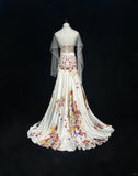 Elegant Spaghetti Straps Sequins Print Floor Length Prom Dress Evening Dress Gala Dress HZ0319