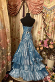 Stunning Prom Dress Strapless Pleated Ruffle Prom Gown Evening Gala Dress Business Dinner Dress HZ0319