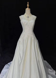 Elegant Wedding Dress A Line Floor Length Prom Dress Evening Dress Gala Dress Birthday Party Dress HZ0319