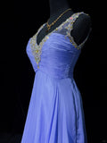 Gorgeous Prom Dress A Line V-neck Crystal Pleated Evening Dress Prom Gown Gala Dress Business Dinner Dress HZ0319