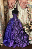 Elegant Prom Dress Strapless Pleated Flower Ball Gown Evening Dress Dancing Dress Sweet 16 Dress HZ0319