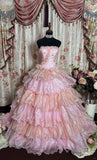 Cute Prom Dress Strapless Pleated Tiered Ball Gown Evening Dress Gala Dress Masquerade Ball HZ0319