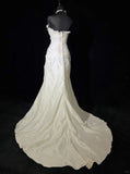 Elegant Prom Dress A Line Strapless Ruffle Pleated Wedding Dress Evening Dress Gala Dress HZ0319