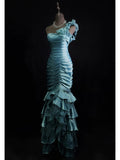 Gorgeous Prom Dress One Shoulder Pleated Prom Gown Evening Dress Gala Dress HZ0319