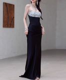 Sexy Prom Dress Strapless Crystal Prom Gown Evening Dress Gala Dress HZ0319
