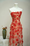 Pretty Prom Dress Strapless Flower Prom Gown Evening Dresses Gala Dress Party Dress HZ0319
