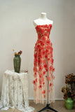 Pretty Prom Dress Strapless Flower Prom Gown Evening Dresses Gala Dress Party Dress HZ0319