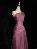 Charming Prom Dress A Line Asymmetrical Neck Pleated Prom Gown Gala Dress Evening Dresses HZ0319