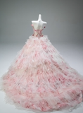 Gorgeous Prom Dress Off Shoulder Ruffle Pleated Ball Gown Gala Dress Evening Dress Quinceanera 16 Dress HZ0319