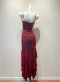 Charming Prom Dress Spaghetti Straps Ruffle Prom Gown Evening Dress Gala Dress HZ0319