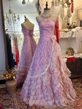 Cute Prom Dress A Line Strapless Tiered 16th Dress Gala Dress Evening Dress HZ0319
