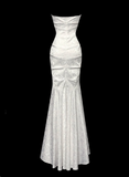 Elegant Prom Dress Strapless Pleated Print Mermaid Gala Dress Evening Dress Prom Gown HZ0319