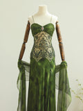 Gorgeous Prom Dress Spaghetti Straps Pleated Beading Evening Dress Gala Dress HZ0319