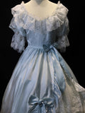Sweet Prom Dress Square Neck Lace Bowknot Ball Gown Quinceanera Dress Evening Dress HZ0319