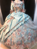 Sweet Prom Dress Square Neck Pleated Ruffle Ball Gown Quinceanera Dress Evening Dress HZ0319