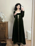 Elegant Prom Dress Velvet A Line Square Neck Evening Dress Gala Dress HZ0319