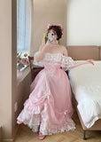 Sweet Prom Dress Pink Square Neck Pleated Ball Gown Evening Dress Quinceanera Dress HZ0319