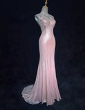 Shiny Prom Dress Spaghetti Straps Beading Mermaid Gala Dress Evening Dress Birthday Dress HZ0319