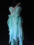 Sweet Short Prom Dress One Shoulder Pleated Homecoming Dress Cocktail Dress HZ0319