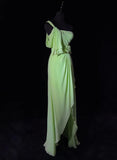 Elegant Prom Dresses One Shoulder Pleated Slit Evening Dress Gala Dress HZ0319