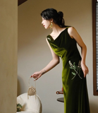 Elegant Prom Dress Velvet A Line Evening Dress Gala Dress HZ0319