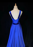 Gorgeous Prom Dress A Line Blue Straps Gala Dress Evening Dresses HZ0319