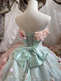 Sweet Prom Dress Strapless Flower Ruffle Ball Gown Evening Dress Quinceanera Dress HZ0319