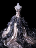Stunning Prom Dress Crew Neck Ruffle Evening Dress Birthday Party Dress Quinceanera Dress HZ0319