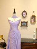 Elegant Prom Dress V-neck Pleated Mermaid Evening Dress Gala Dress HZ0319