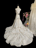 Charming Prom Dress Strapless Pleated Tiered Mermaid Evening Dress Gala Dress HZ0319