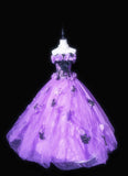 Stunning Prom Dress Purple Strapless Evening Dress Sweet 16 Dress Ball Gown HZ0319