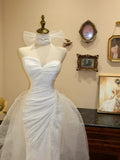 Elegant Prom Dress Asymmetrical Neck Pleated Mermaid Evening Dress Gala Dress HZ0319