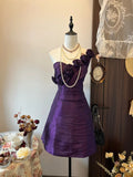 Elegant Homecoming Dress A Line One Shoulder Pleated Short Prom Dress Evening Dress Cocktail Dress HZ0319