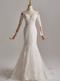 Stunning Wedding Dress Sweetheart Long Sleeve Mermaid Wedding Dress HZ0319
