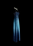 Stunning Prom Dress Gradient Blue Spaghetti Straps Long Evening Dress Gala Dress HZ0319