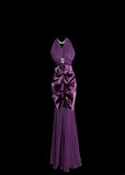 Elegant Prom Dress Purple V-neck Pleated Mermaid Evening Dress Gala Dress HZ0319