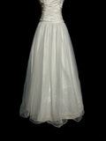Minimalist Wedding Dress A Line Strapless Pleated Tulle Wedding Dress HZ0319