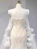 Elegant Wedding Dress Sweetheart Pleated Tulle Mermaid Wedding Dress HZ0319