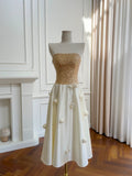 Shiny Prom Dress A Line Strapless Flower Birthday Party Outfits Cocktail Dress HZ0319
